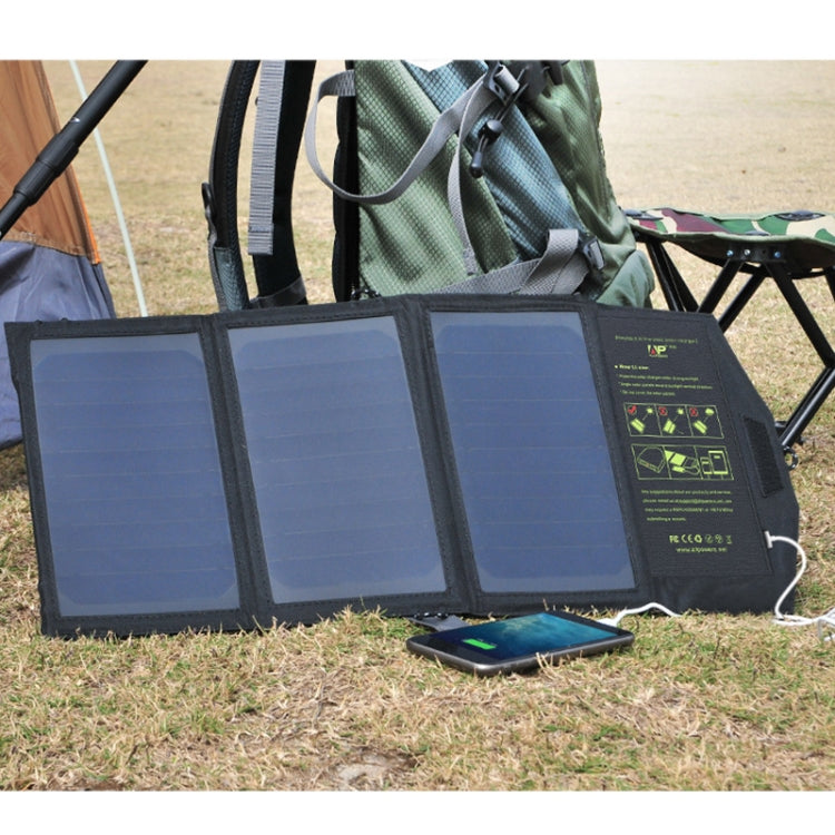 ALLPOWERS 18V 21W แผงชาร์จพลังงานแสงอาทิตย์กันน้ำพลังงานแสงอาทิตย์พับได้