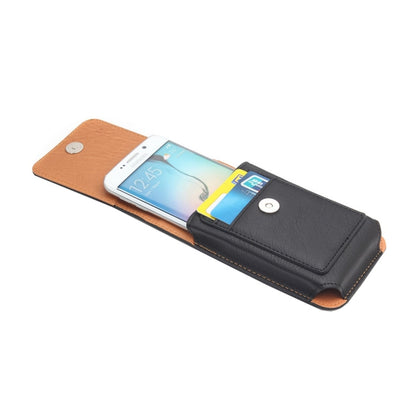 สำหรับ Galaxy S7 / G930 และ S6 / G920 และ S6 Edge / G925 สไตล์คลาสสิกเนื้อช้างซองหนังพลิกแนวตั้งกระเป๋าคาดเอวพร้อมการ์ด Solts & Rrotatable Back Splint ขนาด: 15.5 x 8.2 ซม.