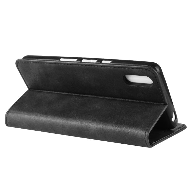 Magnetic Snap Retro Crazy Horse Texture ซองหนังพลิกแนวนอนสำหรับ Sony Xperia L3 พร้อมตัวยึดและช่องเสียบการ์ดและกรอบรูป, For Sony Xperia L3