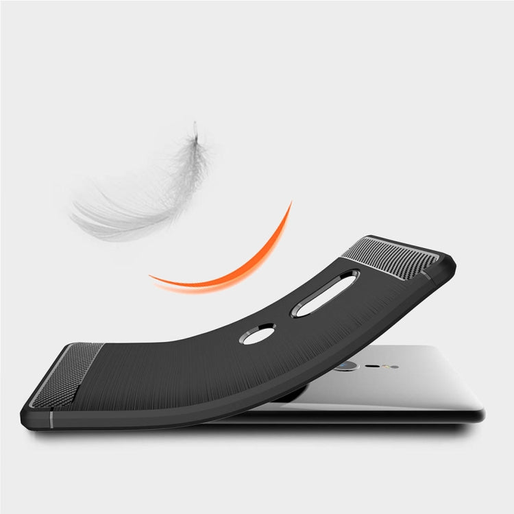 สำหรับ Sony Xperia XZ2 แปรงเนื้อคาร์บอนไฟเบอร์กันกระแทกเคสหลังป้องกัน TPU, For Sony Xperia XZ2, Sony Xperia XZ2
