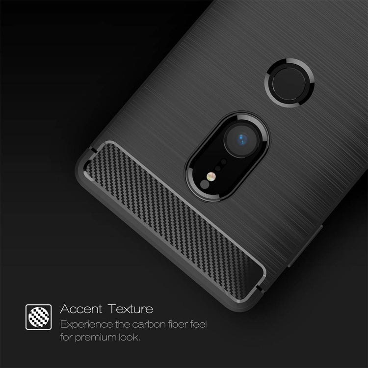 สำหรับ Sony Xperia XZ2 แปรงเนื้อคาร์บอนไฟเบอร์กันกระแทกเคสหลังป้องกัน TPU, For Sony Xperia XZ2, Sony Xperia XZ2