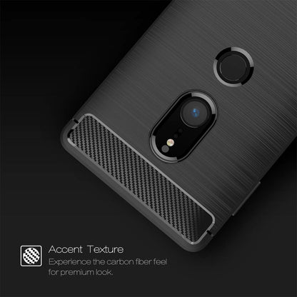 สำหรับ Sony Xperia XZ2 แปรงเนื้อคาร์บอนไฟเบอร์กันกระแทกเคสหลังป้องกัน TPU, For Sony Xperia XZ2, Sony Xperia XZ2