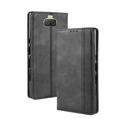 Magnetic Buckle Retro Texture ซองหนังพลิกแนวนอนสำหรับ Sony Xperia 10 Plus พร้อมตัวยึดและช่องเสียบการ์ดและกระเป๋าสตางค์, Sony Xperia 10 Plus