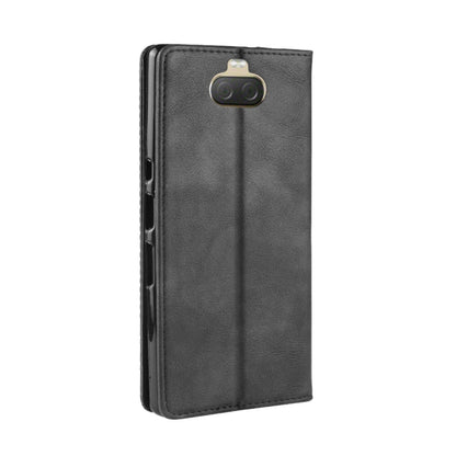 Magnetic Buckle Retro Texture ซองหนังพลิกแนวนอนสำหรับ Sony Xperia 10 Plus พร้อมตัวยึดและช่องเสียบการ์ดและกระเป๋าสตางค์, Sony Xperia 10 Plus