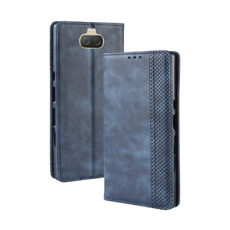 Magnetic Buckle Retro Texture ซองหนังพลิกแนวนอนสำหรับ Sony Xperia 10 Plus พร้อมตัวยึดและช่องเสียบการ์ดและกระเป๋าสตางค์, Sony Xperia 10 Plus