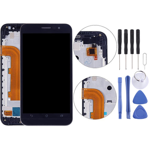 หน้าจอ LCD 5.0 นิ้วและชุดประกอบ Digitizer พร้อมกรอบสำหรับ Asus Zenfone Go ZB500KL X00AD, Zenfone Go / ZB500K