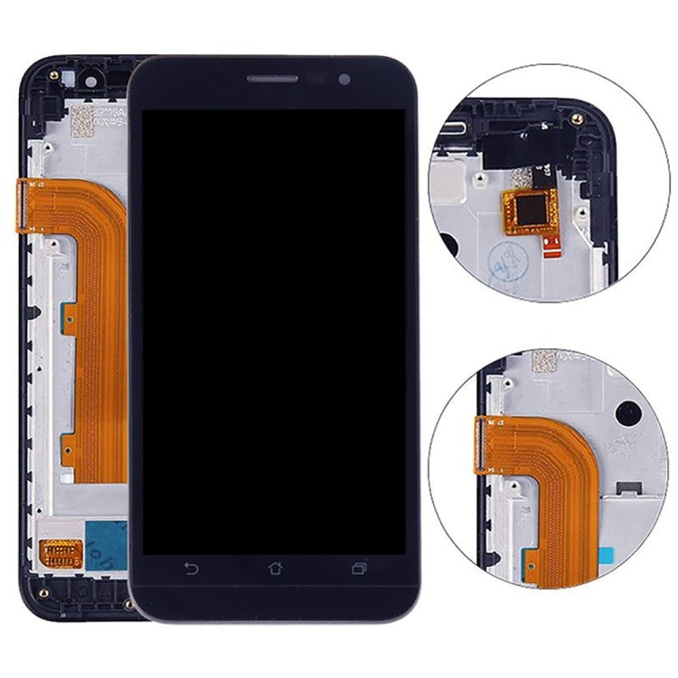 หน้าจอ LCD 5.0 นิ้วและชุดประกอบ Digitizer พร้อมกรอบสำหรับ Asus Zenfone Go ZB500KL X00AD, Zenfone Go / ZB500K