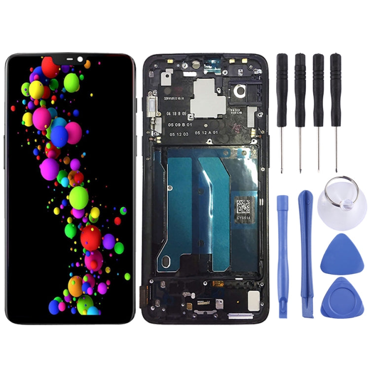 สำหรับ OnePlus 6 Digitizer Full ASSEMBLY พร้อมกรอบ OEM หน้าจอ LCD, For OnePlus 6