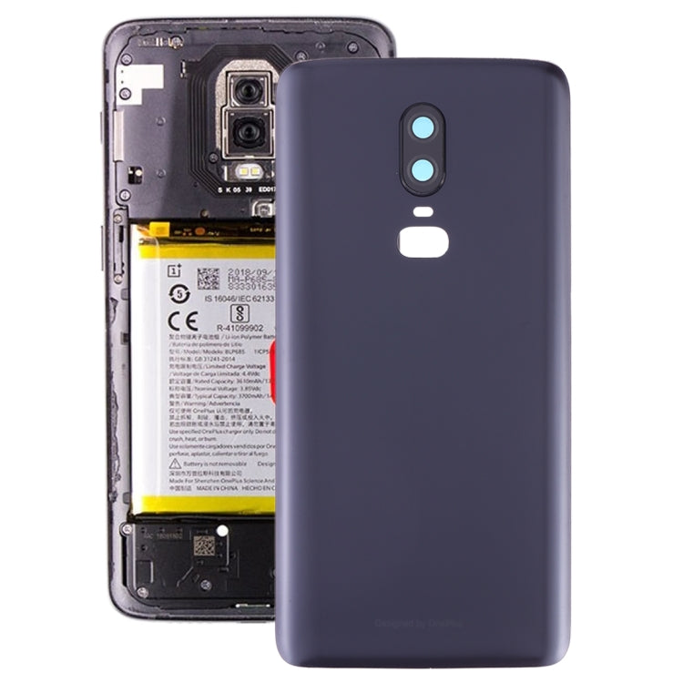 สำหรับ OnePlus 6 Frosted ฝาหลังแบตเตอรี่พร้อมเลนส์กล้อง, For OnePlus 6 (Frosted Black)