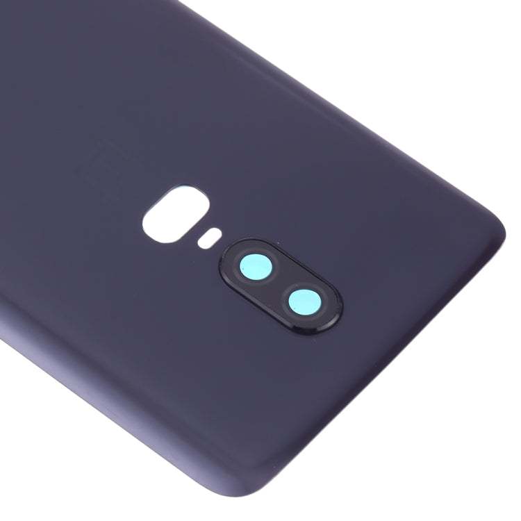 สำหรับ OnePlus 6 Frosted ฝาหลังแบตเตอรี่พร้อมเลนส์กล้อง, For OnePlus 6 (Frosted Black)