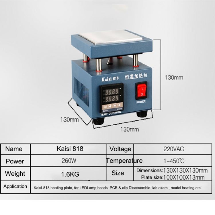 Kaisi 818 สถานีทำความร้อนแผ่นทำความร้อนอุณหภูมิคงที่, ปลั๊ก US, Kaisi 818 US Plug, Kaisi 818 EU Plug