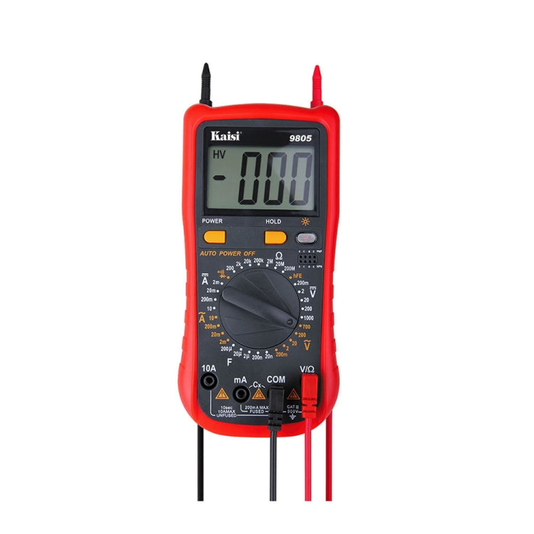 Kaisi 9805 มัลติมิเตอร์แบบดิจิตอลมัลติฟังก์ชั่นป้องกันการเผาไหม้มัลติมิเตอร์แบบดิจิตอลช่วงอัตโนมัติ