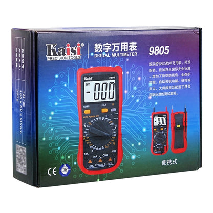 Kaisi 9805 มัลติมิเตอร์แบบดิจิตอลมัลติฟังก์ชั่นป้องกันการเผาไหม้มัลติมิเตอร์แบบดิจิตอลช่วงอัตโนมัติ