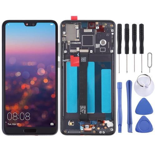 หน้าจอ LCD และชุดประกอบ Digitizer พร้อมกรอบสำหรับ Huawei P20, For Huawei P20