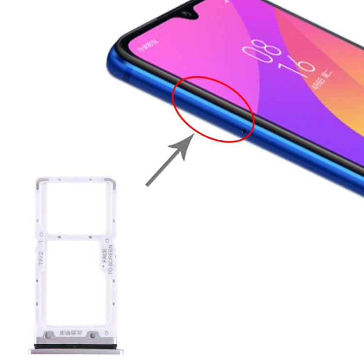 ถาดซิมการ์ด + ถาดซิมการ์ด / ถาดการ์ด Micro SD สำหรับ Xiaomi Mi CC9, For Mi CC9, For Xiaomi Mi CC9