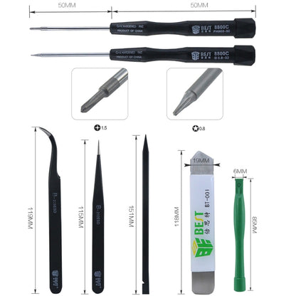 8 in 1 BEST BST-609 ชุดเครื่องมือซ่อมโทรศัพท์มือถือเครื่องมือเปิด, BST-609