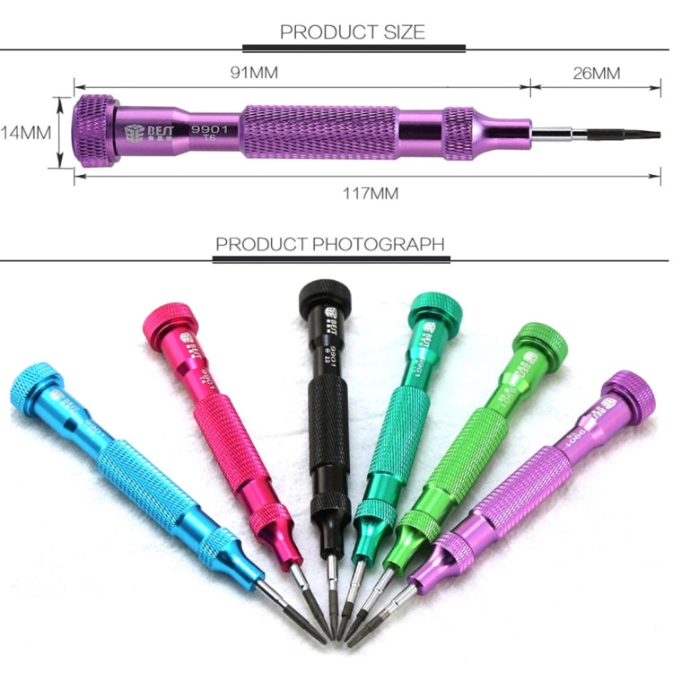 6 in 1 Precision ไขควง ชุดแม่เหล็กไขควงอิเล็กทรอนิกส์ชุดสำหรับโทรศัพท์มือถือโน้ตบุ๊คแล็ปท็อปแท็บเล็ต, 9901S
