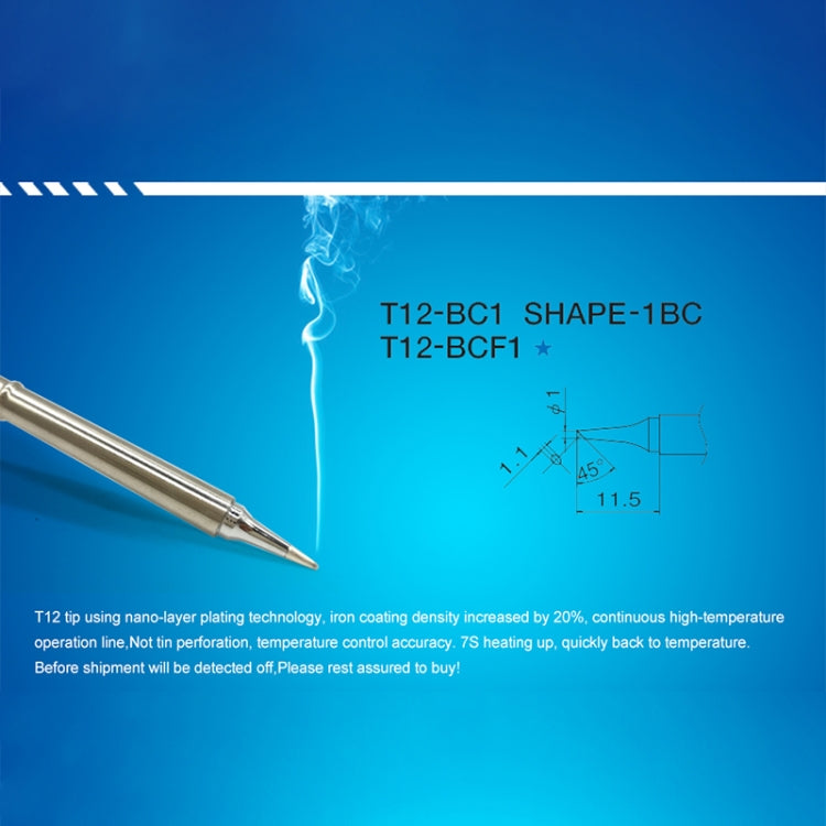 QUICKO T12-BCF3 หัวแร้งบัดกรีไร้สารตะกั่ว, T12-BC1, T12-BC1.5, T12-BC2, T12-BC3, T12-BCF1, T12-BCF2, T12-BCF3