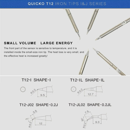 QUICKO T12-JL02 หัวแร้งบัดกรีไร้สารตะกั่ว, T12-J02, T12-JL02