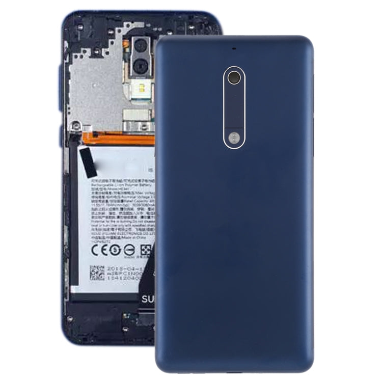 ฝาหลังแบตเตอรี่พร้อมเลนส์กล้องและปุ่มด้านข้างสำหรับ Nokia 5, For Nokia 5