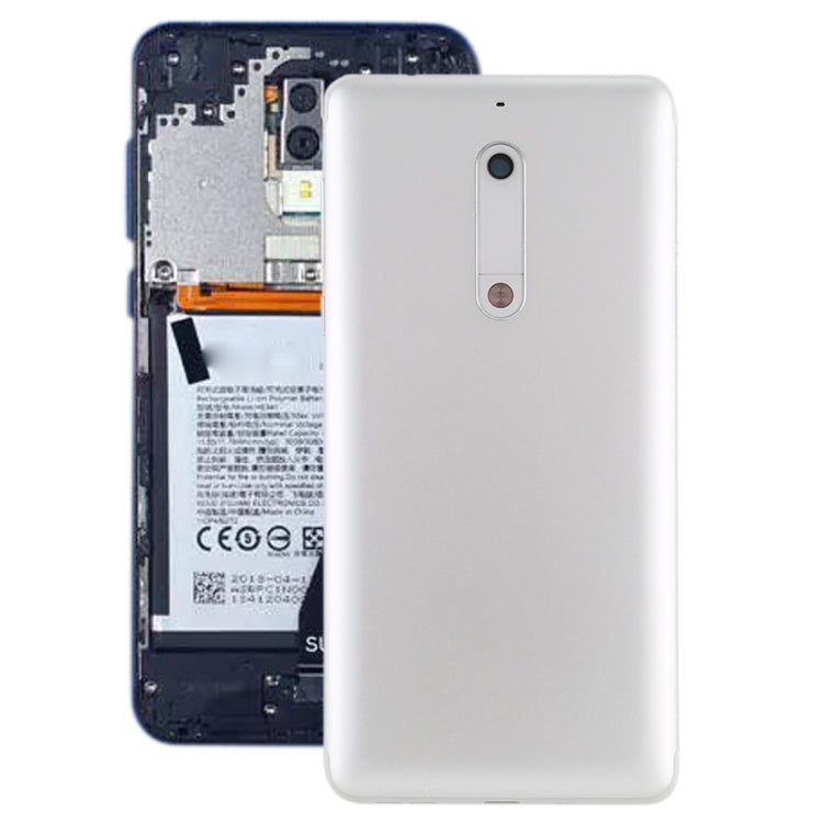 ฝาหลังแบตเตอรี่พร้อมเลนส์กล้องและปุ่มด้านข้างสำหรับ Nokia 5, For Nokia 5