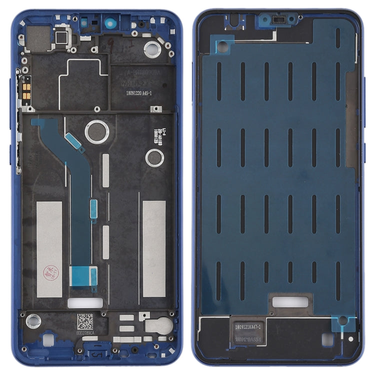 กรอบกรอบกลางพร้อมปุ่มด้านข้างสำหรับ Xiaomi Mi 8 Lite, For Xiaomi Mi 8 Lite Middle Blue