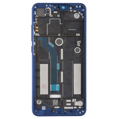 กรอบกรอบกลางพร้อมปุ่มด้านข้างสำหรับ Xiaomi Mi 8 Lite, For Xiaomi Mi 8 Lite Middle Blue