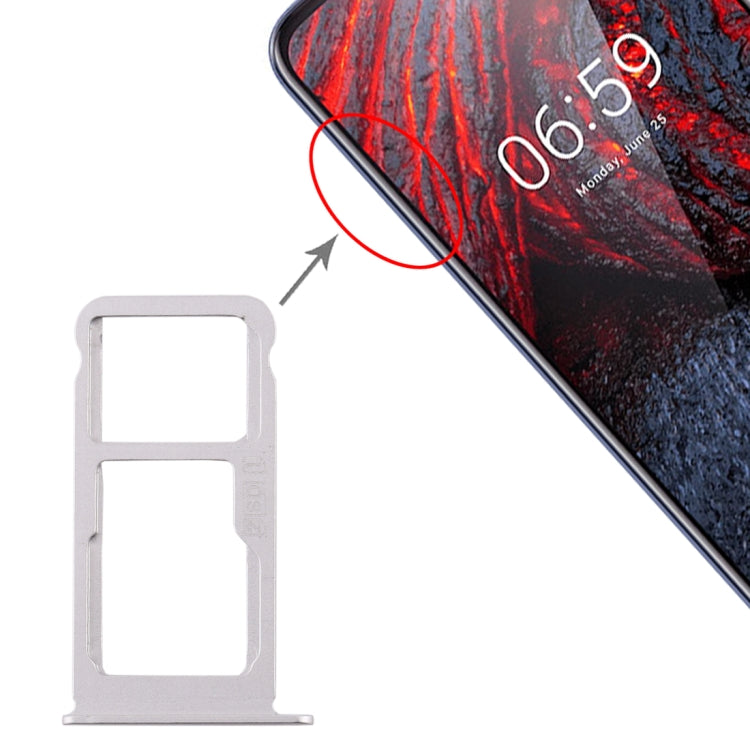 ถาดซิมการ์ด + ถาดซิมการ์ด / ถาดการ์ด Micro SD สำหรับ Nokia X6 (2018) / TA-1099 / 6.1 Plus, For Nokia X6 (2018)