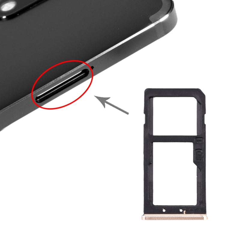 ถาดซิมการ์ด + ถาดซิมการ์ด/ถาดการ์ด Micro SD สำหรับ Nokia 6 TA-1000 TA-1003 TA-1021 TA-1025 TA-1033 TA-1039, For Nokia 6