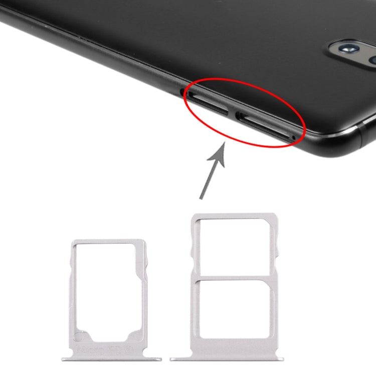 ถาดซิมการ์ด + ถาดซิมการ์ด + ถาดการ์ด Micro SD สำหรับ Nokia 3.1 TA-1049 TA-1057 TA-1063 TA-1070, For Nokia 3.1