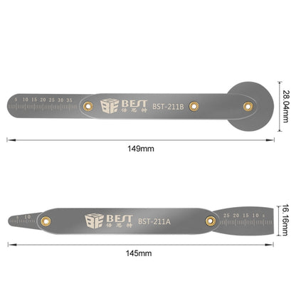 BEST BST-211A / B เครื่องมือเปิดซ่อมโทรศัพท์มือถืออเนกประสงค์โลหะถอดชิ้นส่วนชะแลงโลหะเหล็กชุดเครื่องมือแงะ, 211A/B Crowbar