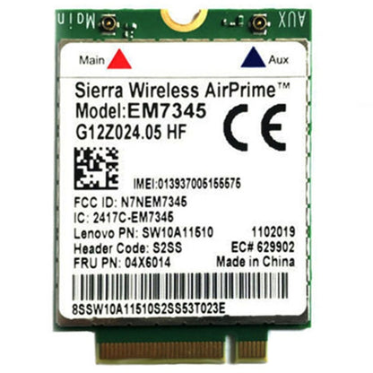 EM7345 4G โมดูล NGFF M.2 WWAN การ์ด 04x6014 4G LTE/HSPA + 42Mbps การ์ดสำหรับ Lenovo IBM/ThinkPad T450/X240, EM7345