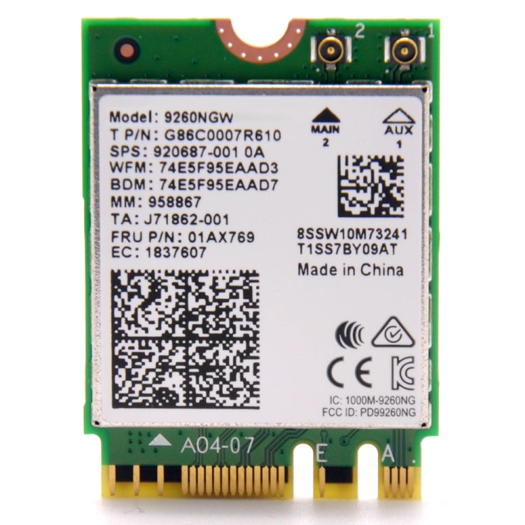 9260NGW Wireless-AC Dual Band 802.11ac 1730Mbps บลูทูธ 5.0 WLAN การ์ดเครือข่าย, 9260NGW Wireless-AC