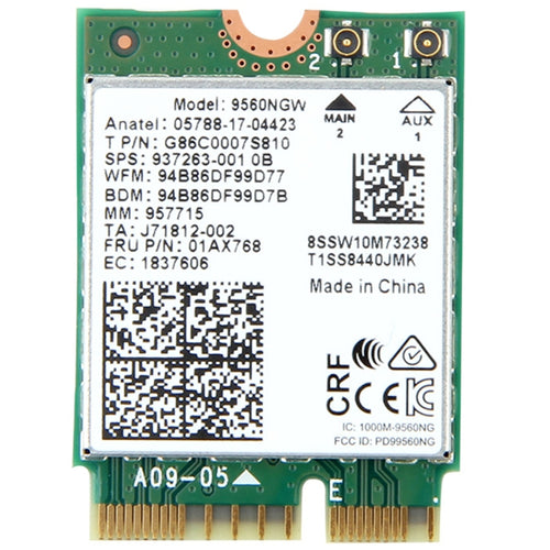 9560NGW Dual Band 1.73Gbps ไร้สายสำหรับ Intel 9560ac NGFF Key E การ์ด Wifi 8020.11ac Bluetooth 5.0 แล็ปท็อปสำหรับ Windows 10, 9560NGW  Intel 9560ac