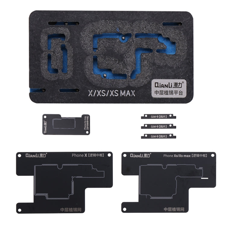 Qianli BGA Reballing แพลตฟอร์มลายฉลุสำหรับ iPhone X / XS / XS Max, For iPhone X / XS / XS Max