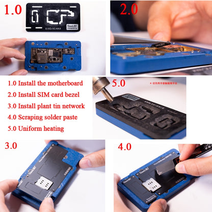 Qianli BGA Reballing แพลตฟอร์มลายฉลุสำหรับ iPhone X / XS / XS Max, For iPhone X / XS / XS Max
