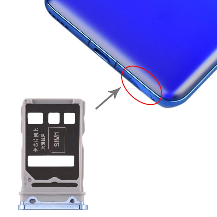 ถาดซิมการ์ด + ถาดซิมการ์ดสำหรับ Huawei Honor V30 Pro / Honor V30, For Huawei Honor V30 Pro