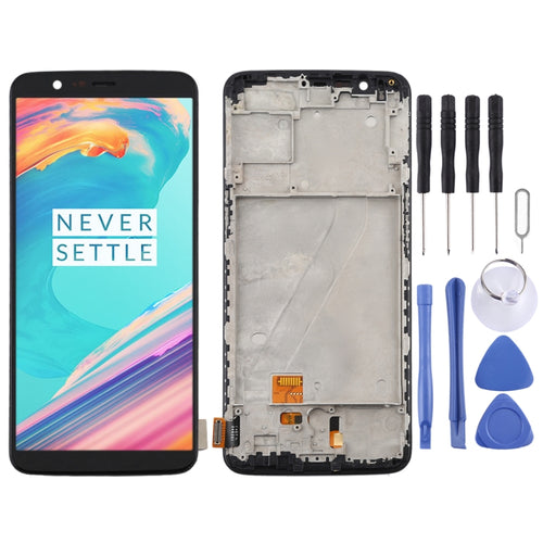 สำหรับ OnePlus 5T A5010 วัสดุ TFT หน้าจอ LCD และชุดประกอบแบบเต็มพร้อมกรอบ, For OnePlus 5T