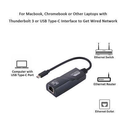 อะแดปเตอร์เครือข่าย USB-C / Type-C ถึง RJ45 Gigabit Ethernet ขนาด 15 ซม, RJ45
