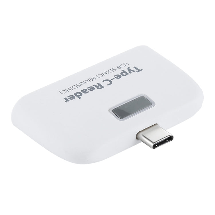 TF + การ์ด SD + พอร์ต USB เป็นชุดเชื่อมต่อเครื่องอ่านการ์ดอะแดปเตอร์ USB-C / Type-C พร้อมไฟแสดงสถานะ LED