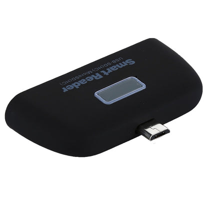Micro SD + SD + USB 2.0 + พอร์ต Micro USB ไปยังชุดเชื่อมต่อเครื่องอ่านสมาร์ทการ์ด Micro USB OTG พร้อมไฟแสดงสถานะ LED