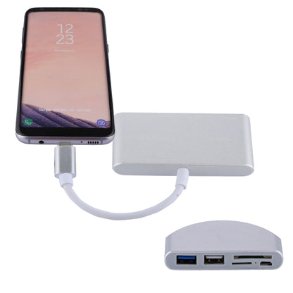5 in 1 Micro SD + SD + USB 3.0 + USB 2.0 + พอร์ต Micro USB เป็น USB-C / Type-C OTG COMBO Adapter Card Reader สำหรับแท็บเล็ต สมาร์ทโฟน พีซี, 5 in 1(Silver), 5 in 1(Gold)