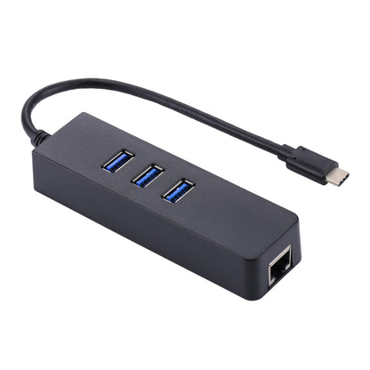 USB-C / Type-C ถึง 3 พอร์ต USB 3.0 HUB + อะแดปเตอร์ Gigabit Ethernet ความเร็วสูง RJ45 อะแดปเตอร์ LAN มัลติฟังก์ชั่น, 3 Ports USB + RJ45