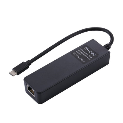 USB-C / Type-C ถึง 3 พอร์ต USB 3.0 HUB + อะแดปเตอร์ Gigabit Ethernet ความเร็วสูง RJ45 อะแดปเตอร์ LAN มัลติฟังก์ชั่น, 3 Ports USB + RJ45