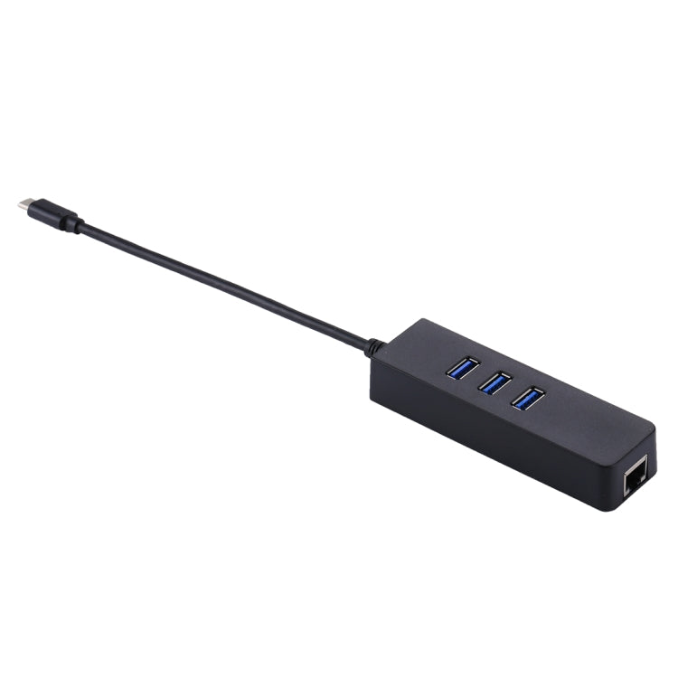 USB-C / Type-C ถึง 3 พอร์ต USB 3.0 HUB + อะแดปเตอร์ Gigabit Ethernet ความเร็วสูง RJ45 อะแดปเตอร์ LAN มัลติฟังก์ชั่น, 3 Ports USB + RJ45