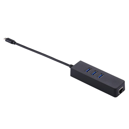 USB-C / Type-C ถึง 3 พอร์ต USB 3.0 HUB + อะแดปเตอร์ Gigabit Ethernet ความเร็วสูง RJ45 อะแดปเตอร์ LAN มัลติฟังก์ชั่น, 3 Ports USB + RJ45