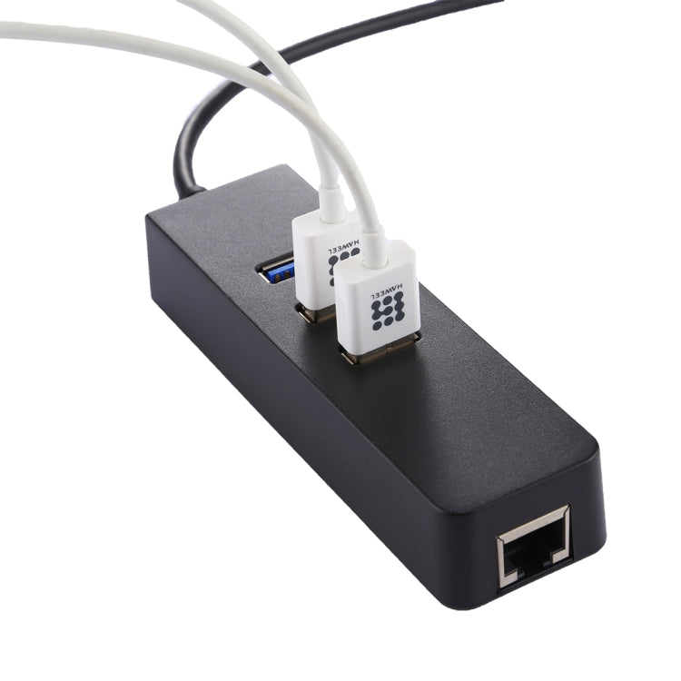 USB-C / Type-C ถึง 3 พอร์ต USB 3.0 HUB + อะแดปเตอร์ Gigabit Ethernet ความเร็วสูง RJ45 อะแดปเตอร์ LAN มัลติฟังก์ชั่น, 3 Ports USB + RJ45
