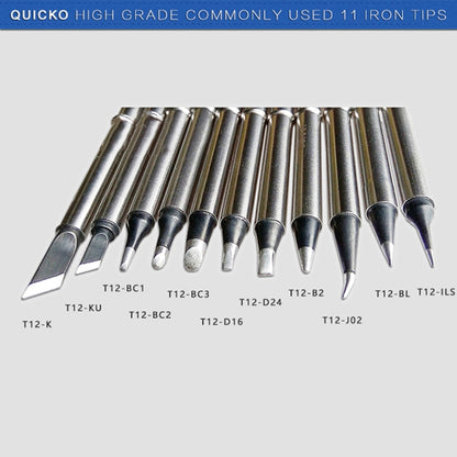 QUICKO T12-ILS ปลายหัวแร้งบัดกรีไร้สารตะกั่วเชื่อมสีดำ, T12-ILS