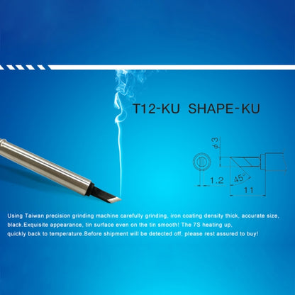 QUICKO T12-KU ปลายหัวแร้งบัดกรีไร้สารตะกั่วเชื่อมสีดำ, T12-KU