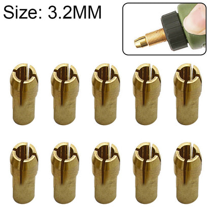 10 PCS Three-Claw ทองแดง CLAMP NUT สำหรับไฟฟ้า Mill อุปกรณ์,เส้นผ่าศูนย์กลางเจาะ: 3.2 มม, Bore diameter: 3.2mm